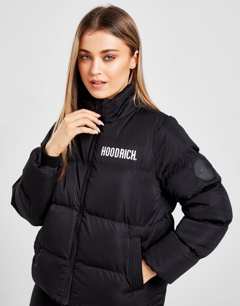 Black Hoodrich Short Puffer Jacket Outerwear | KMWJZO-120