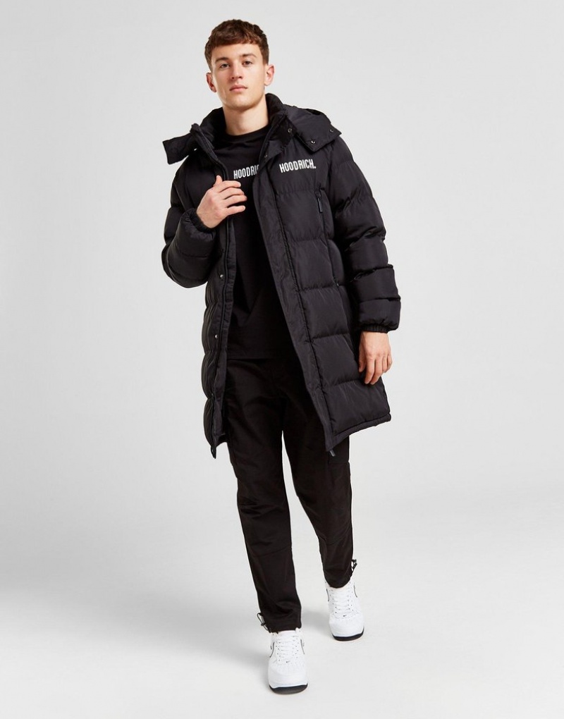 Black Hoodrich Stack Longline Jacket Outerwear | KQF-789306