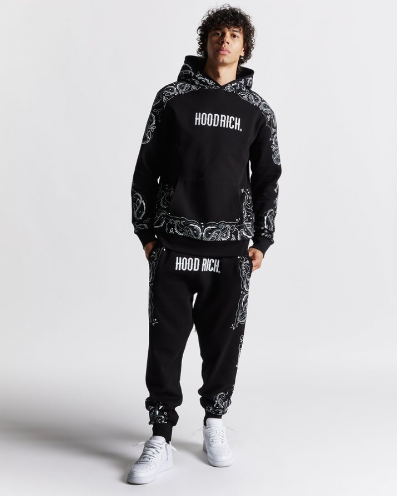 Black/white/lava smoke Hoodrich OG Motif Hoodie Hoodies | 9643-ESHAU