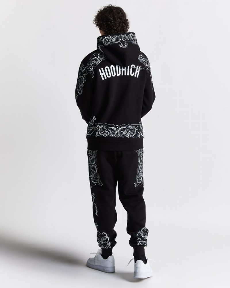 Black/white/lava smoke Hoodrich OG Motif Joggers Joggers | 6371-ONUMY