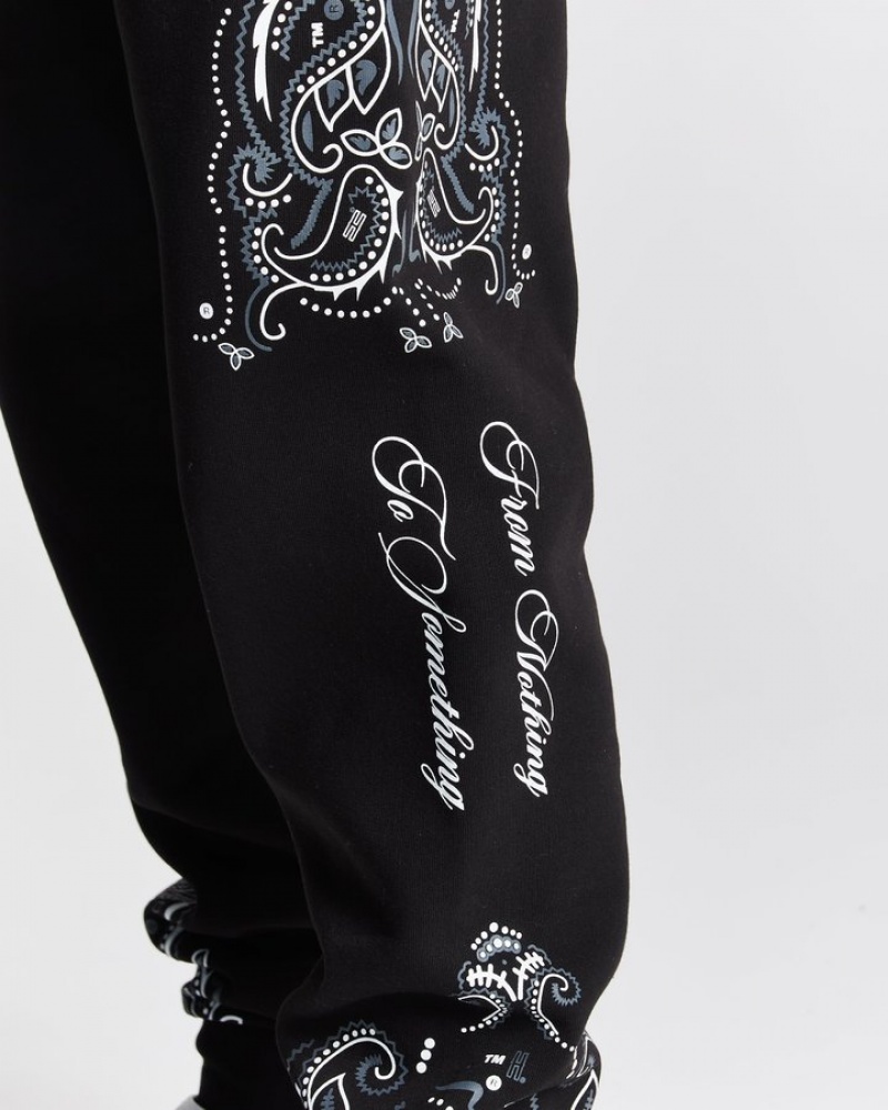 Black/white/lava smoke Hoodrich OG Motif Joggers Joggers | 6371-ONUMY