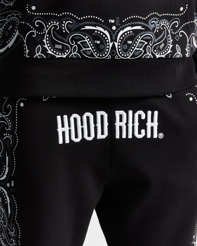 Black/white/lava smoke Hoodrich OG Motif Joggers Joggers | 6371-ONUMY