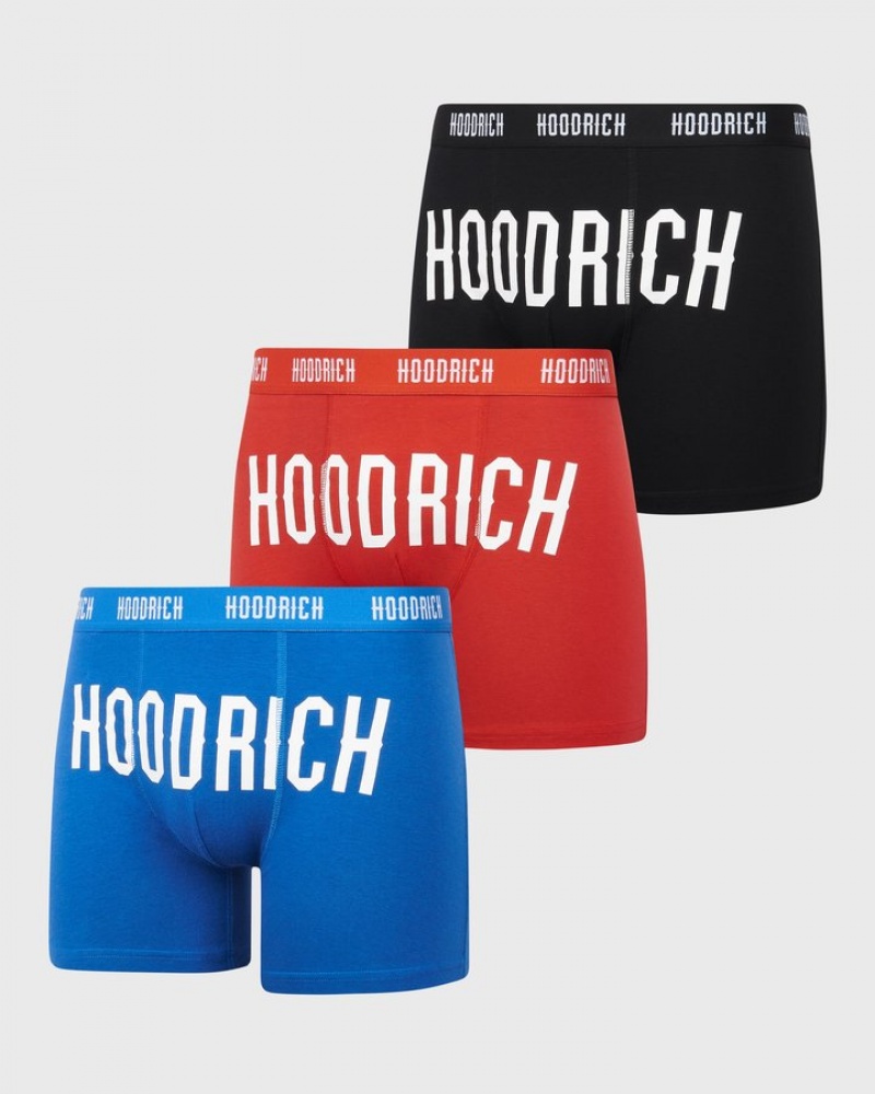 Blue/Black/Red Hoodrich OG Charge 3 Pack Boxers Boxers | 7396-INHTL