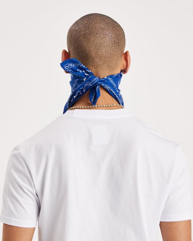 Blue/White Hoodrich OG Motif Bandana Ballys & Bandanas | 5192-WBPIS