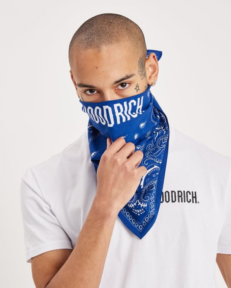 Blue/White Hoodrich OG Motif Bandana Ballys & Bandanas | 5192-WBPIS