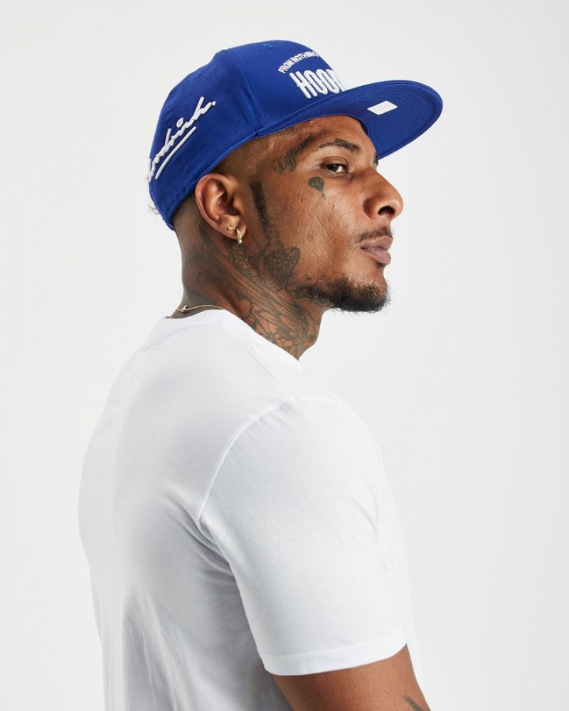 Blue/White Hoodrich OG Perform Snapback Cap Caps | 0927-SWHAX