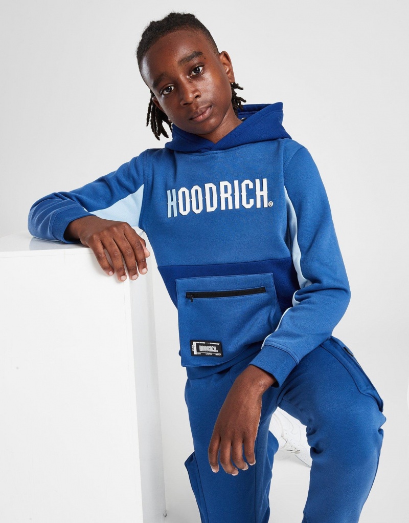 Blue Hoodrich Expand Overhead Cargo Hoodie Junior Hoodies | ZEXBHNJ-03