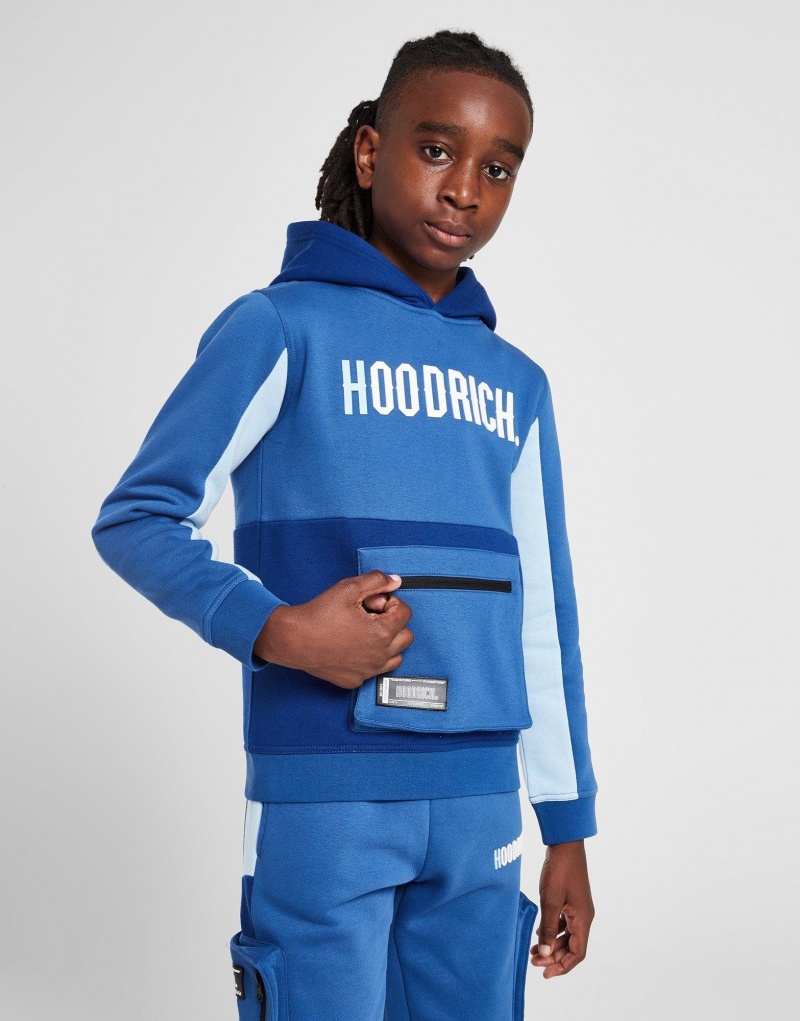 Blue Hoodrich Expand Overhead Cargo Hoodie Junior Hoodies | ZEXBHNJ-03