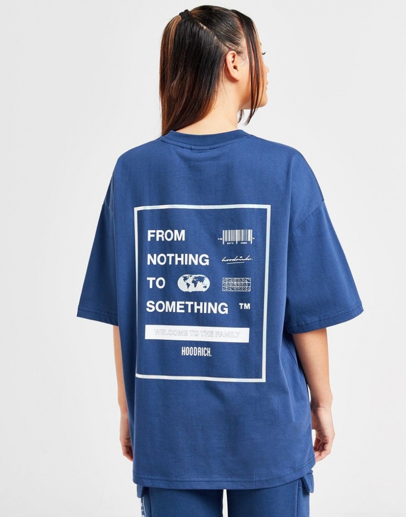 Blue Hoodrich Frenzy v2 Boyfriend T-Shirt T-shirts | ZEMTIA-809