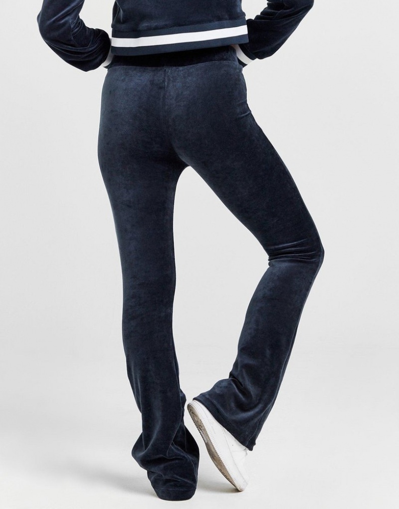 Blue Hoodrich Velour Flared Leggings Leggings | YNLPXI-657