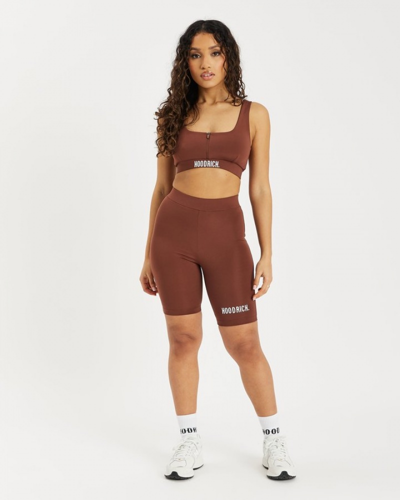 Brunette/White/Irish Cream Hoodrich OG Raise Cycling Shorts Bottoms | 4751-XILOA