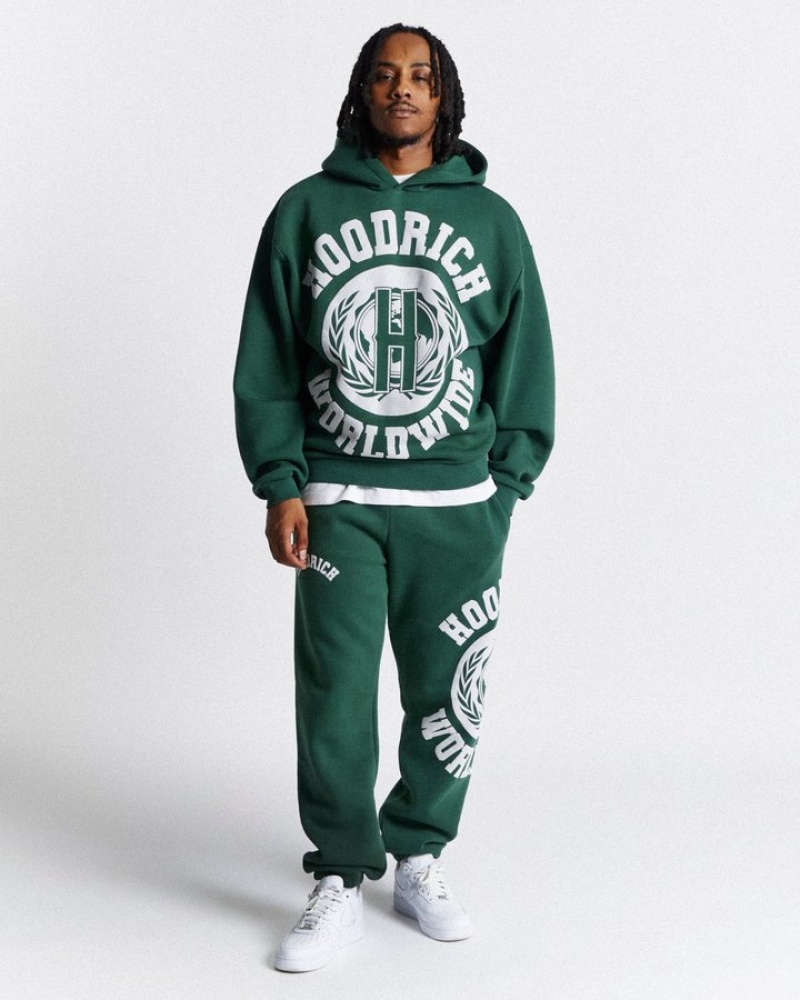 Green/White Hoodrich Frat Oversized Hoodie Hoodies | 0172-OWJYR