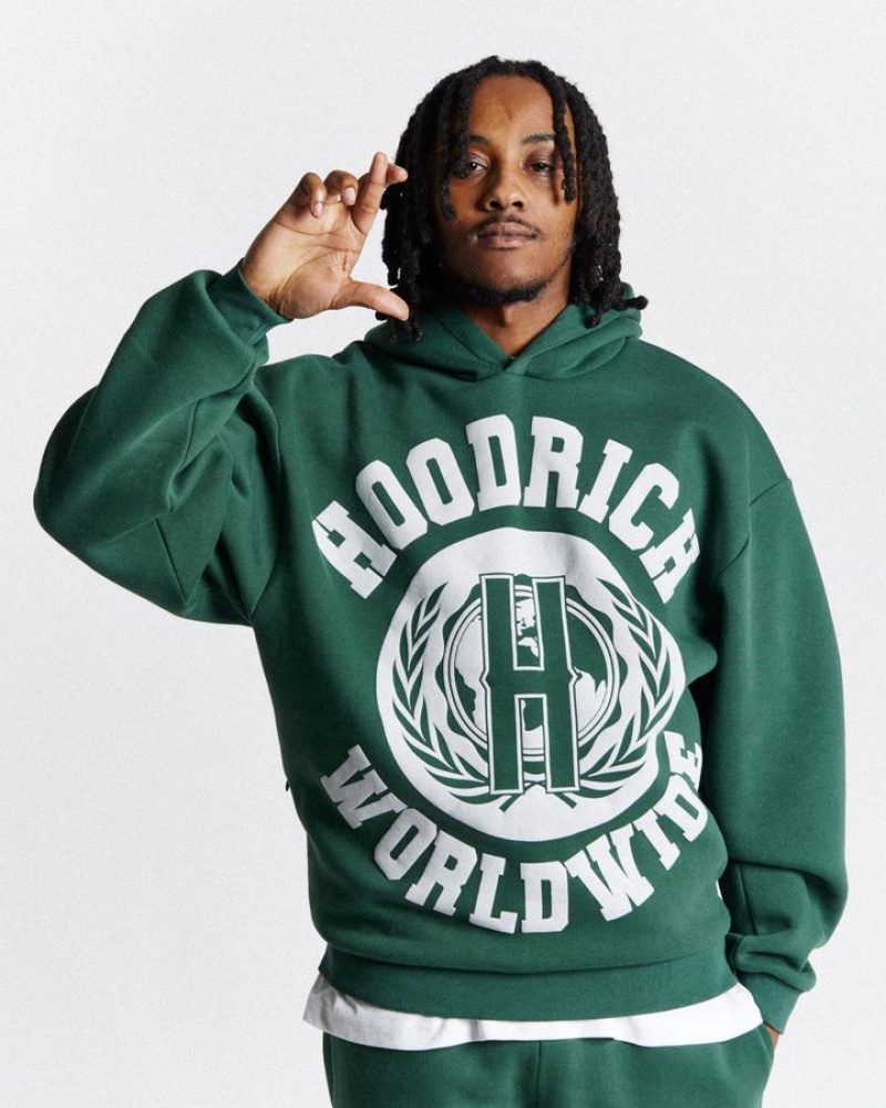 Green/White Hoodrich Frat Oversized Hoodie Hoodies | 0172-OWJYR