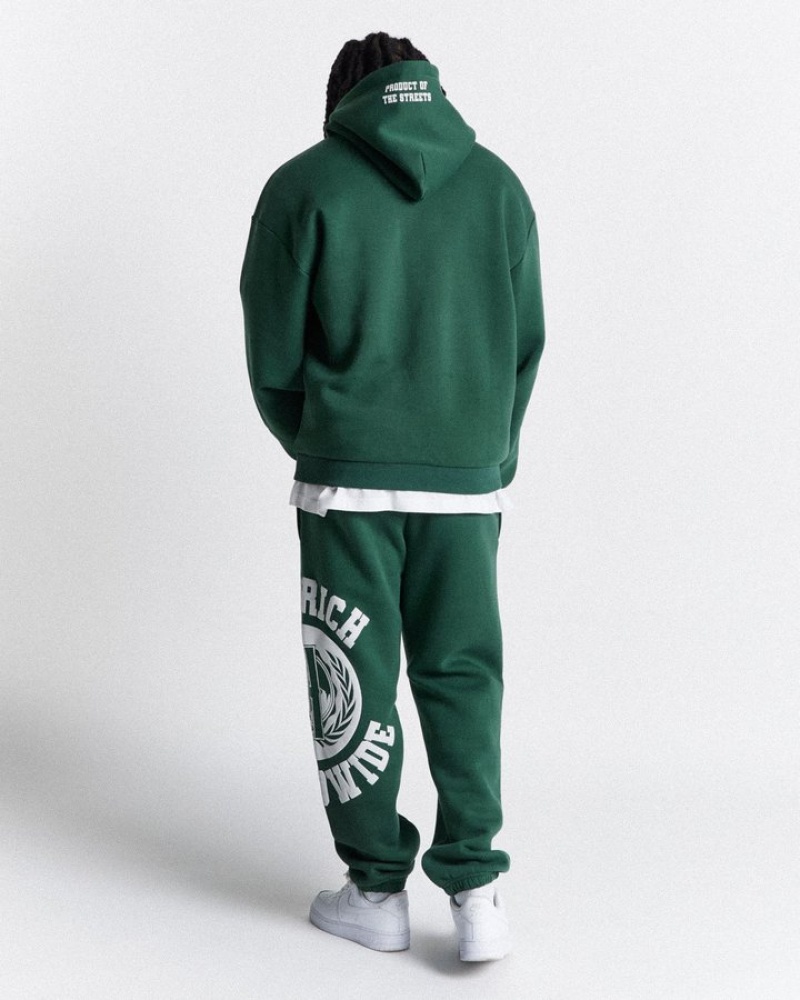 Green/White Hoodrich Frat Oversized Hoodie Hoodies | 0172-OWJYR