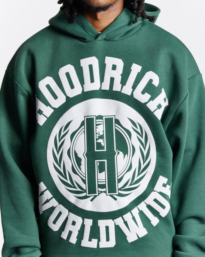 Green/White Hoodrich Frat Oversized Hoodie Hoodies | 0172-OWJYR