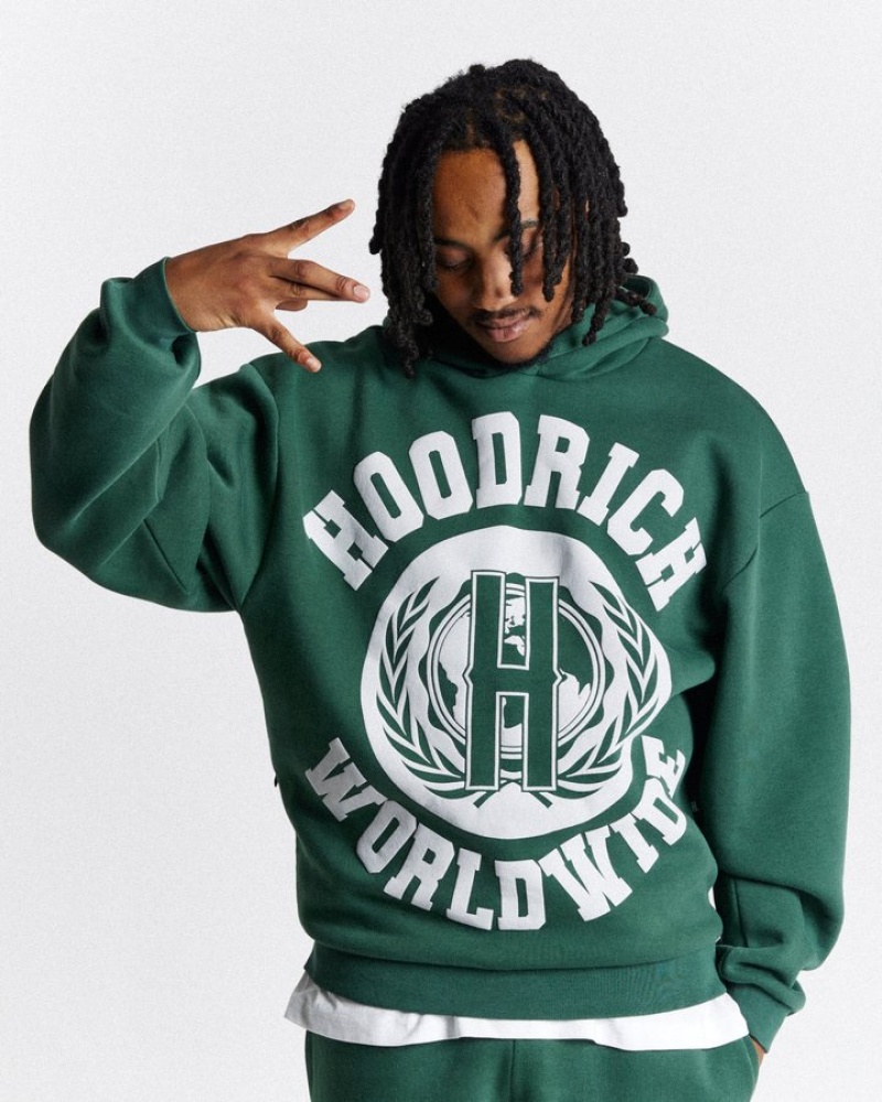 Green/White Hoodrich Frat Oversized Hoodie Hoodies | 0172-OWJYR