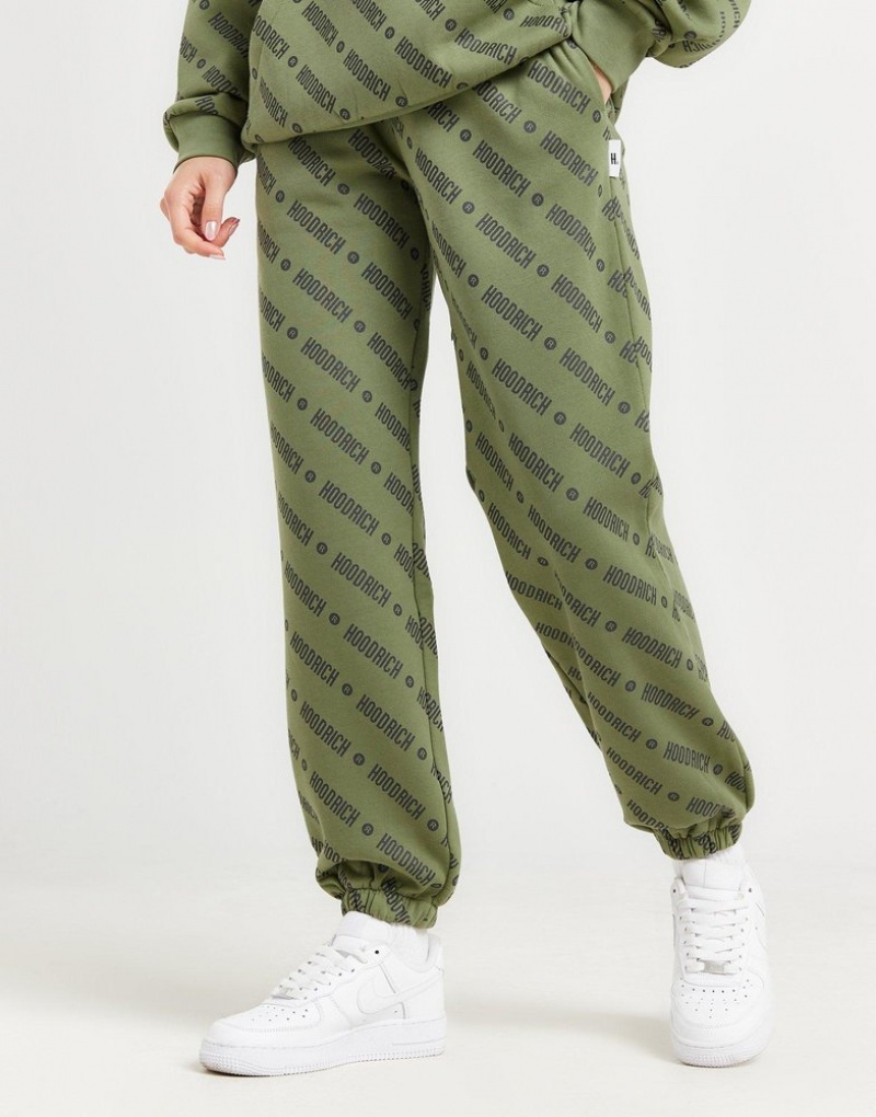 Green Hoodrich Oblique All Over Print Joggers Joggers | CXPWYM-859