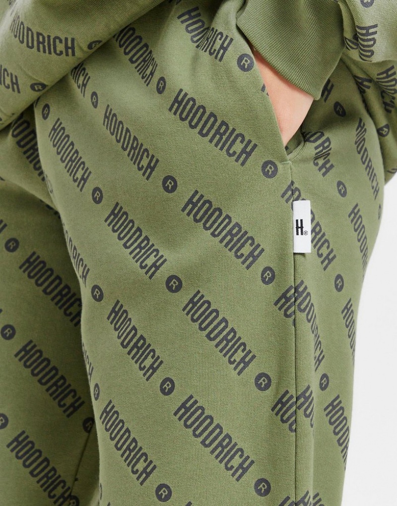 Green Hoodrich Oblique All Over Print Joggers Joggers | CXPWYM-859