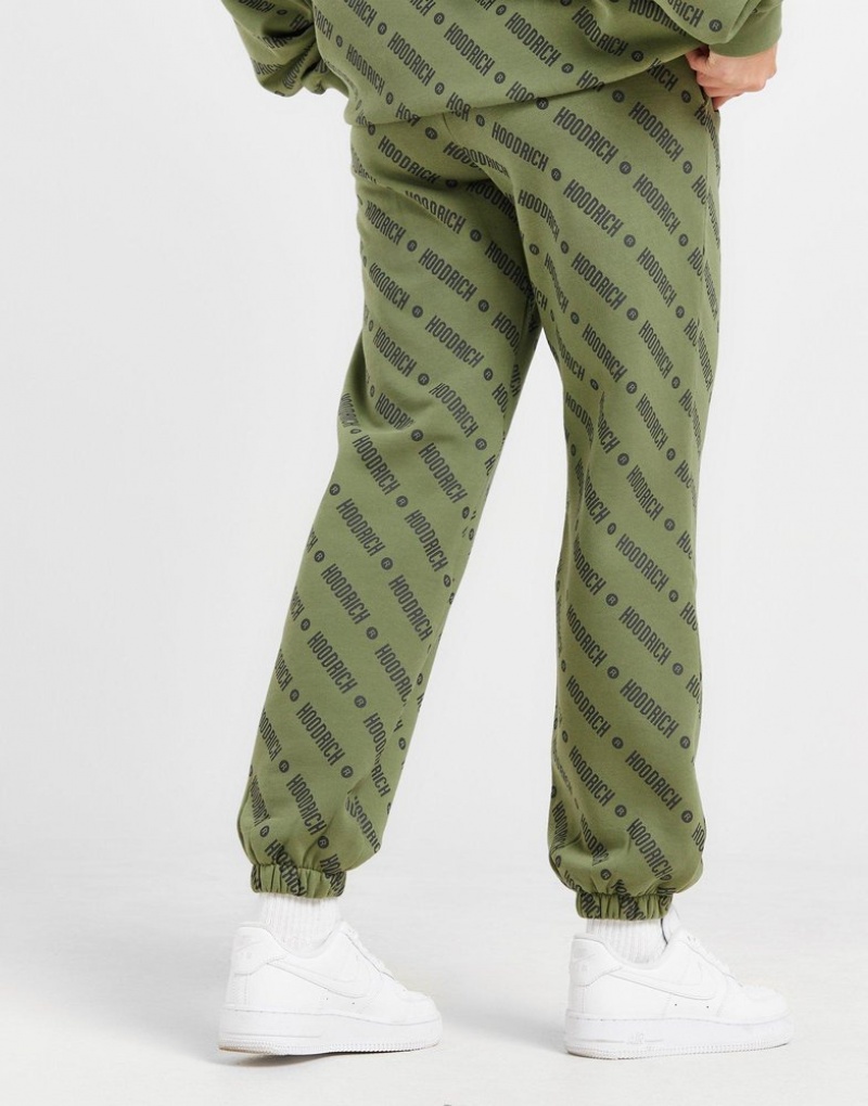 Green Hoodrich Oblique All Over Print Joggers Joggers | CXPWYM-859