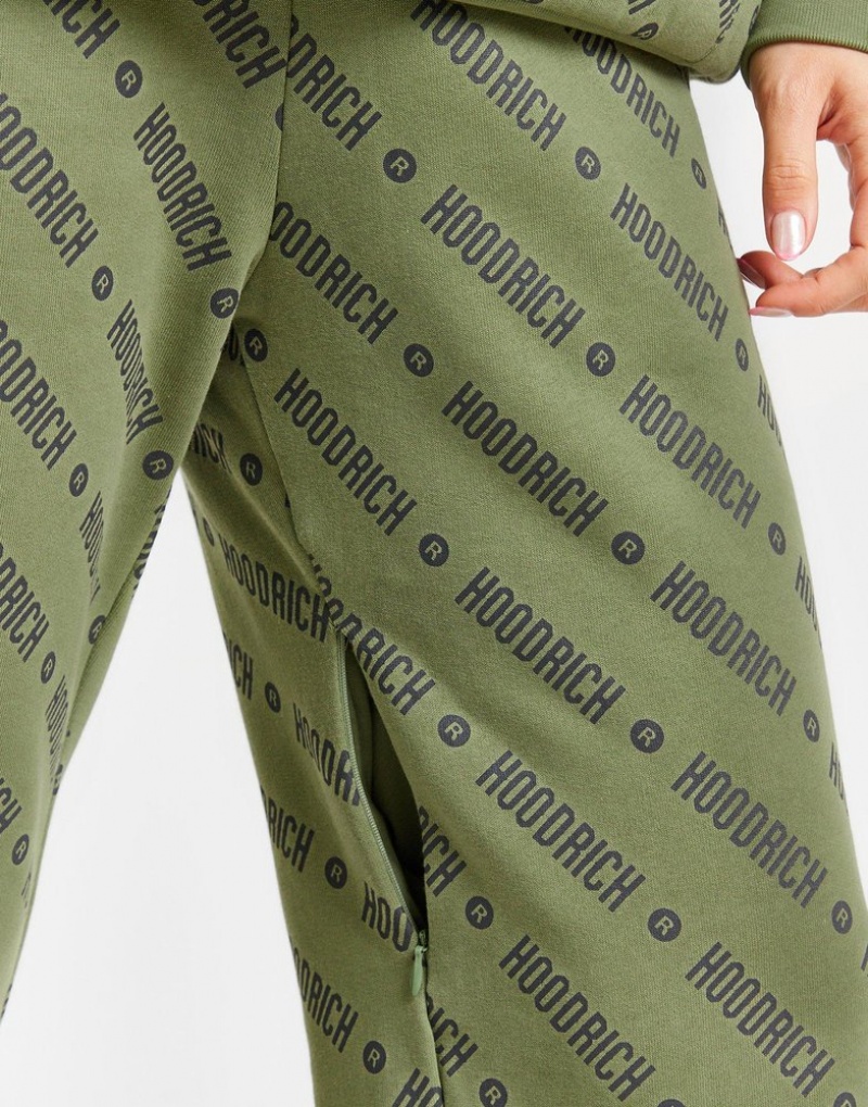 Green Hoodrich Oblique All Over Print Joggers Joggers | CXPWYM-859