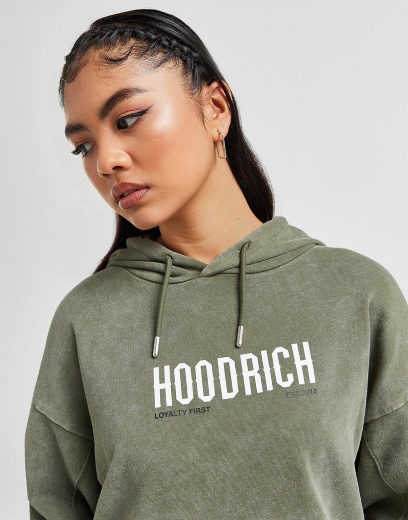 Green Hoodrich Peak Wash Hoodie Hoodies | RDHEFB-046