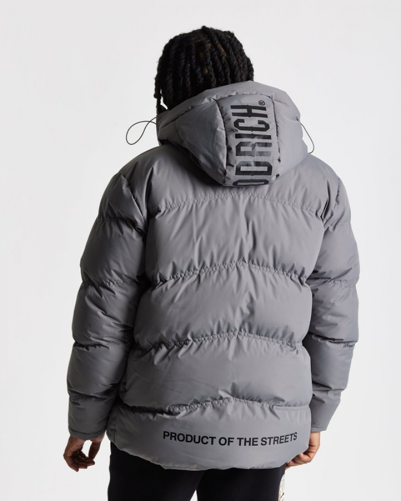 Grey/Black Hoodrich Vern Jacket Outerwear | 5829-JXEHD