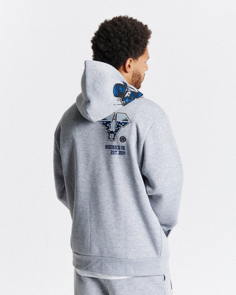 Grey/Blue Hoodrich Wave Hoodie Hoodies | 1695-AFJLG