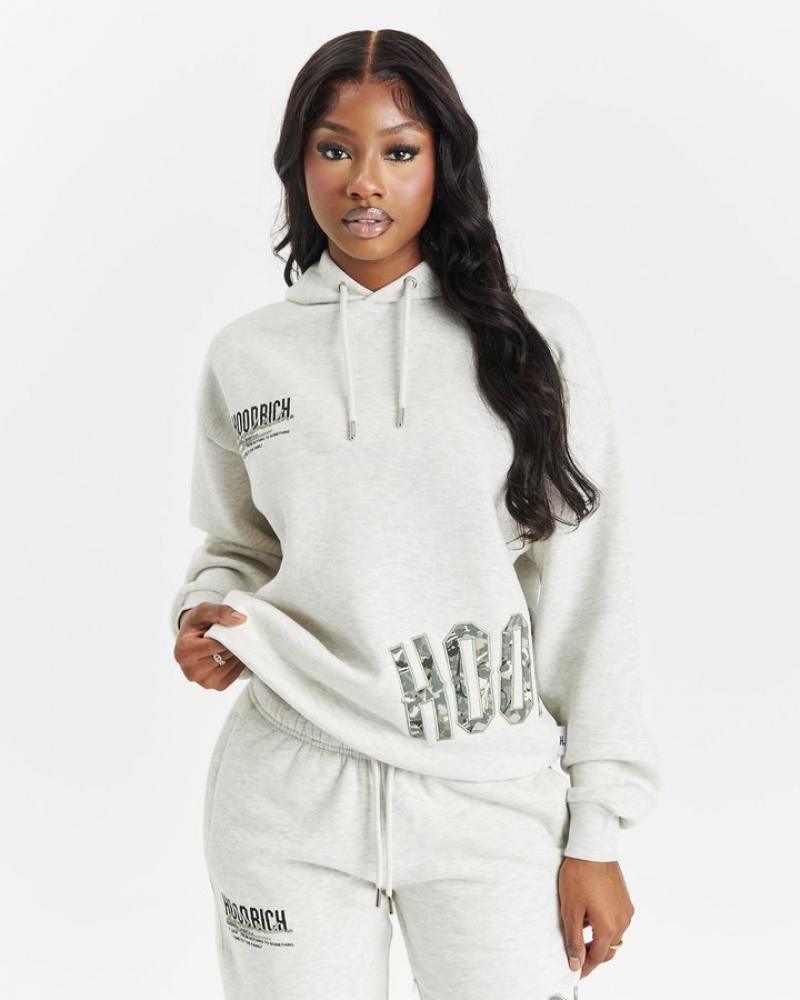 Grey/Camo Hoodrich OG Crescent Hoodie Hoodies | 0456-MDYUC