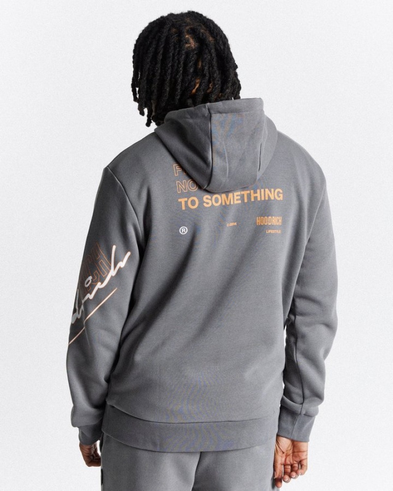 Grey/Orange/White Hoodrich Caliber Hoodie Hoodies | 2483-BSGVI