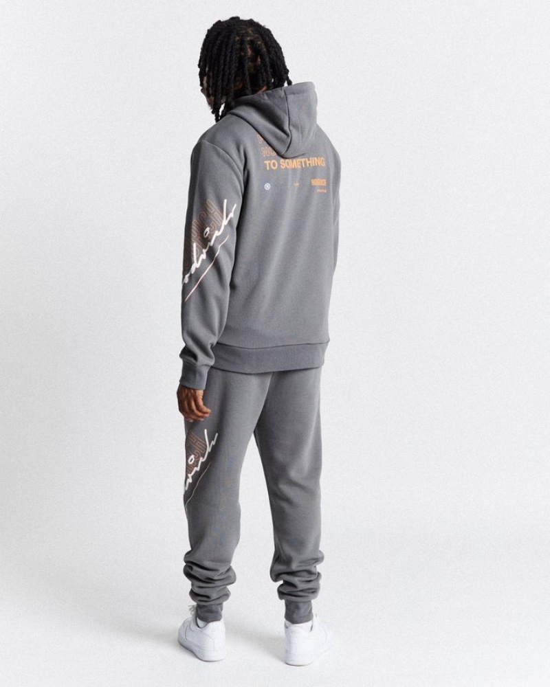 Grey/Orange/White Hoodrich Caliber Hoodie Hoodies | 2483-BSGVI