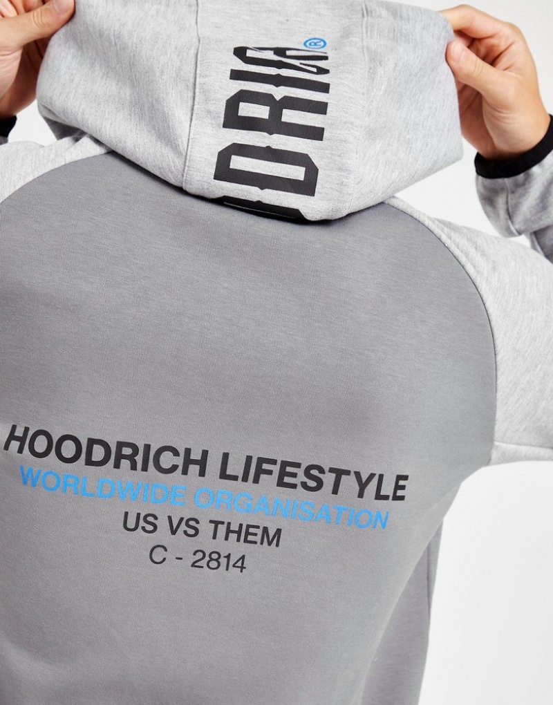 Grey Hoodrich Cycle Full Zip Hoodie Hoodies | ZON-136754