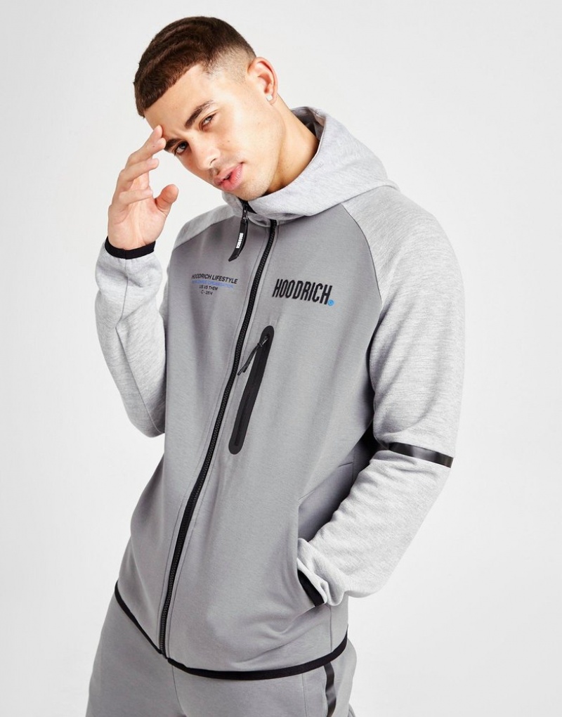 Grey Hoodrich Cycle Full Zip Hoodie Hoodies | ZON-136754