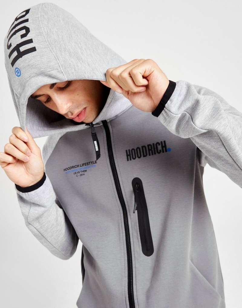 Grey Hoodrich Cycle Full Zip Hoodie Hoodies | ZON-136754