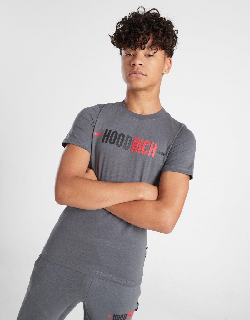 Grey Hoodrich Deflect T-Shirt Junior T-shirts | SYJZHXB-87