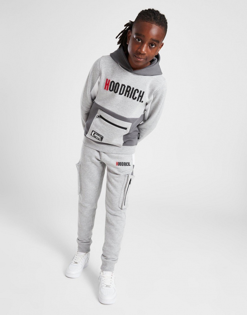 Grey Hoodrich Expand Overhead Cargo Hoodie Junior Hoodies | EBIGUQZ-62