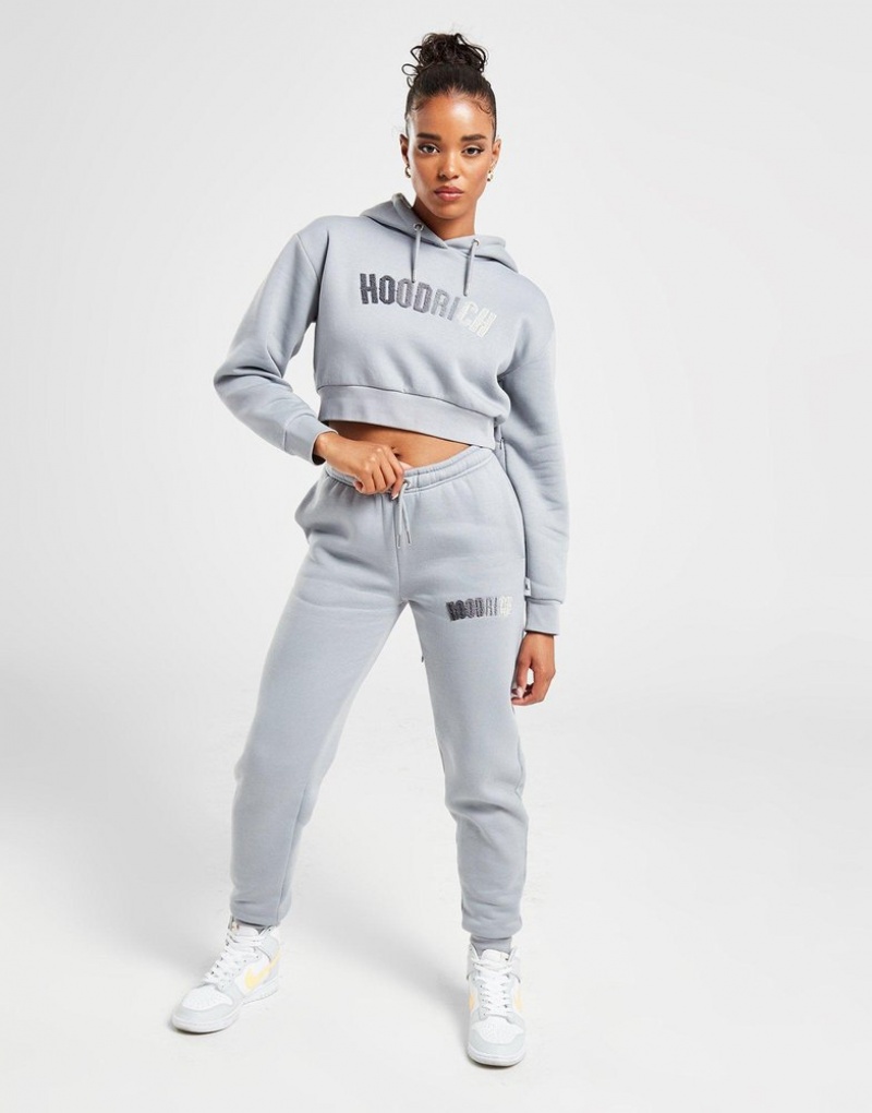 Grey Hoodrich Kraze Crop Hoodie Hoodies | QUKWER-974