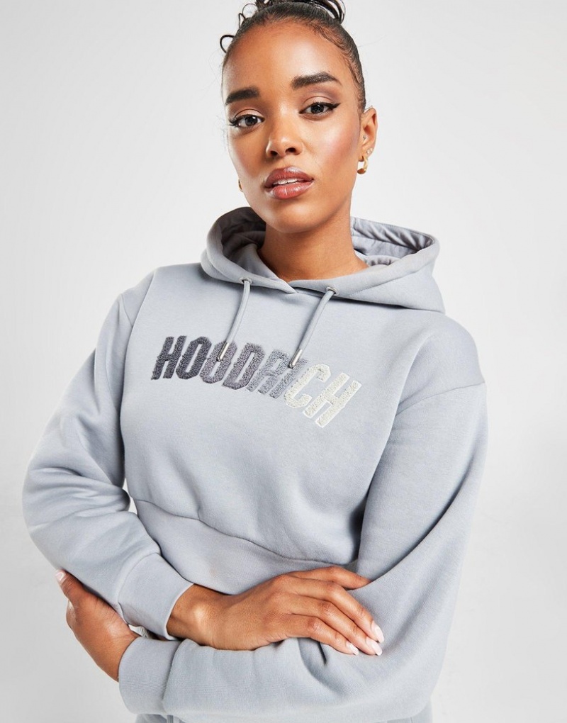 Grey Hoodrich Kraze Crop Hoodie Hoodies | QUKWER-974