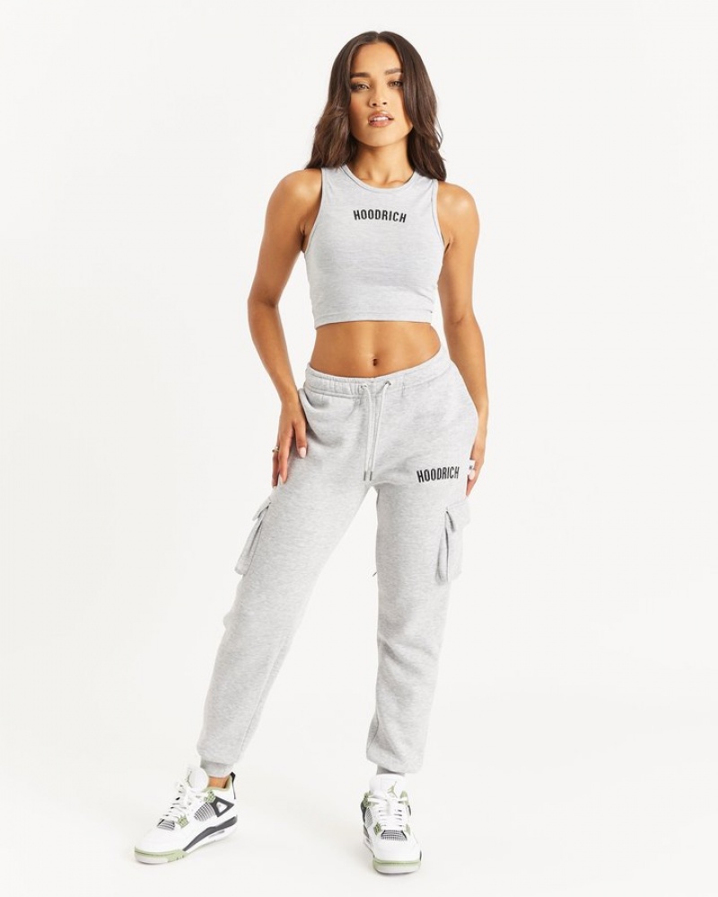 Heather Grey/Black Hoodrich OG Luna Cropped Tank Top Crop Tops | 3467-UMINS