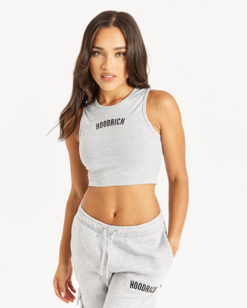 Heather Grey/Black Hoodrich OG Luna Cropped Tank Top Crop Tops | 3467-UMINS