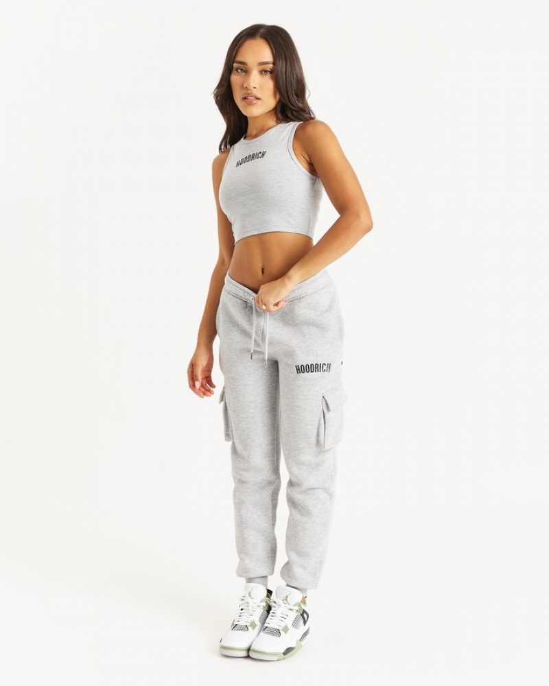 Heather Grey/Black Hoodrich OG Luna Cropped Tank Top Crop Tops | 3467-UMINS