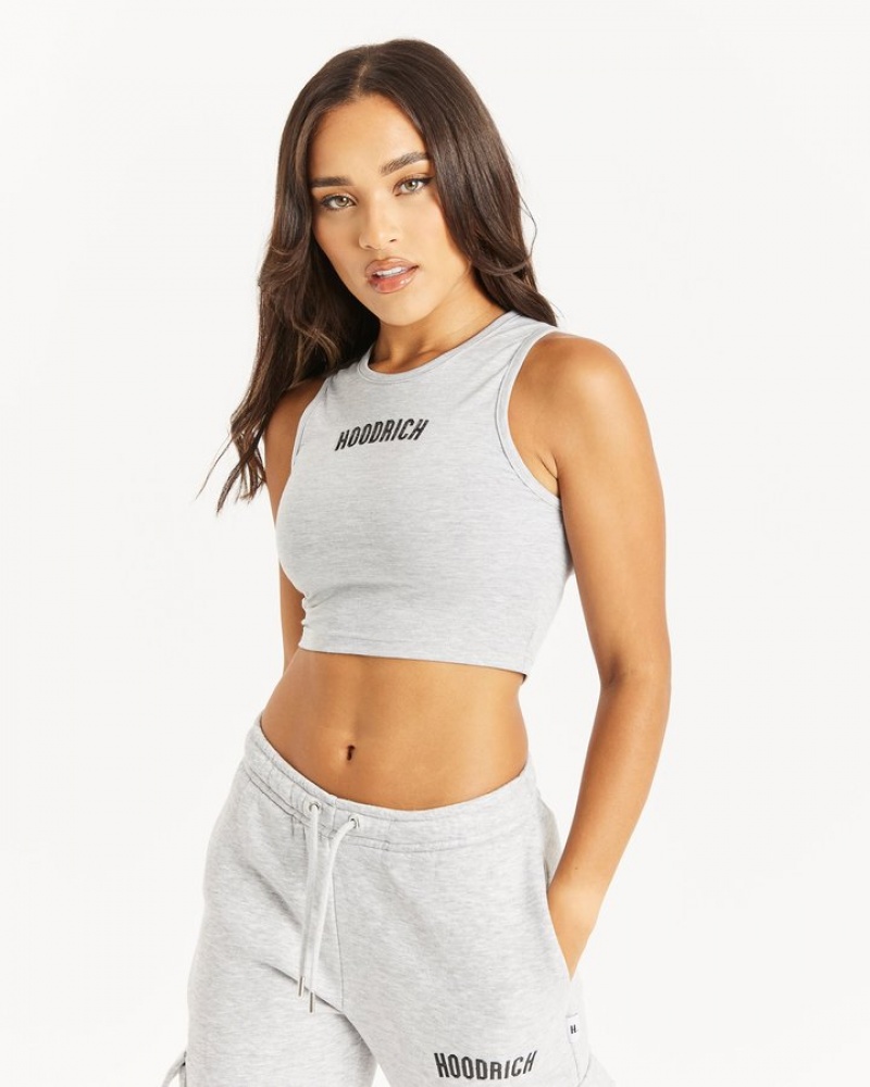 Heather Grey/Black Hoodrich OG Luna Cropped Tank Top Crop Tops | 3467-UMINS