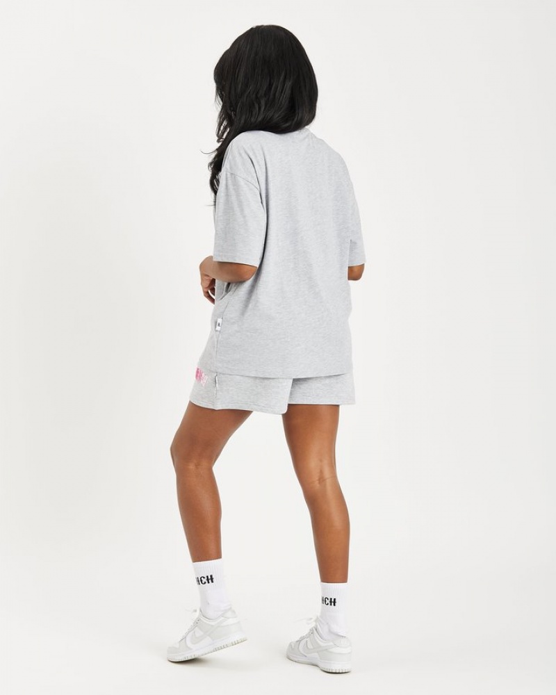 Heather Grey/ Pinks Hoodrich OG Kraze Boyfriend T-shirt T-shirts | 8541-RBPHX