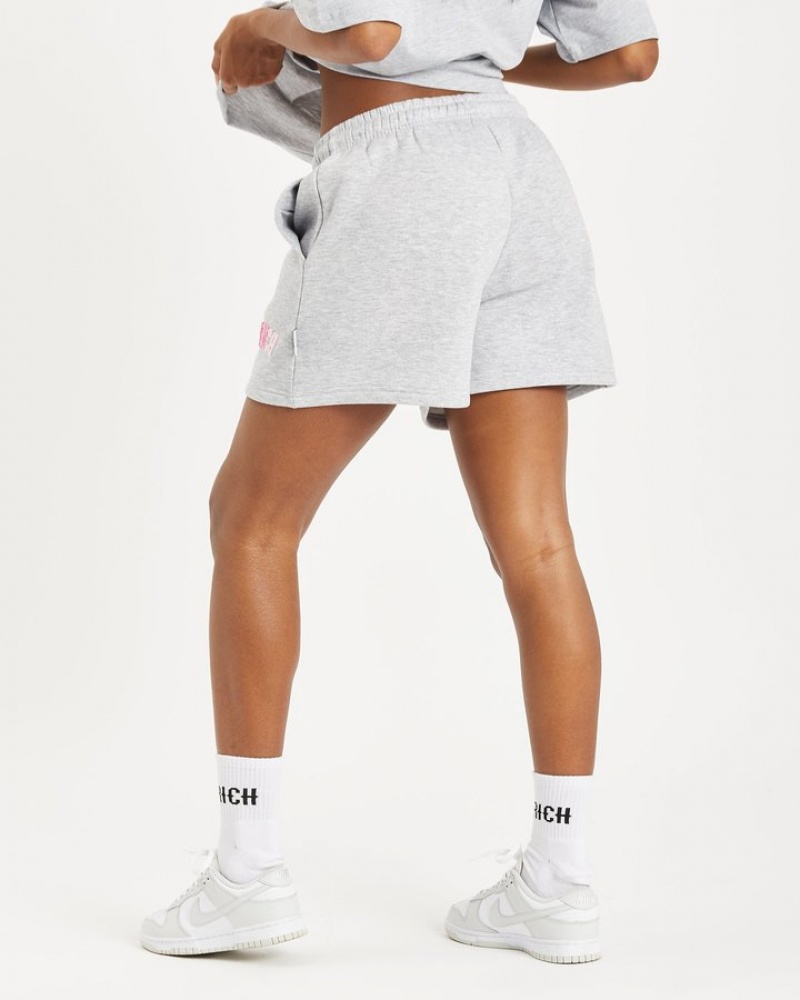 Heather Grey/ Pinks Hoodrich OG Kraze Shorts Shorts | 7365-GOBAZ