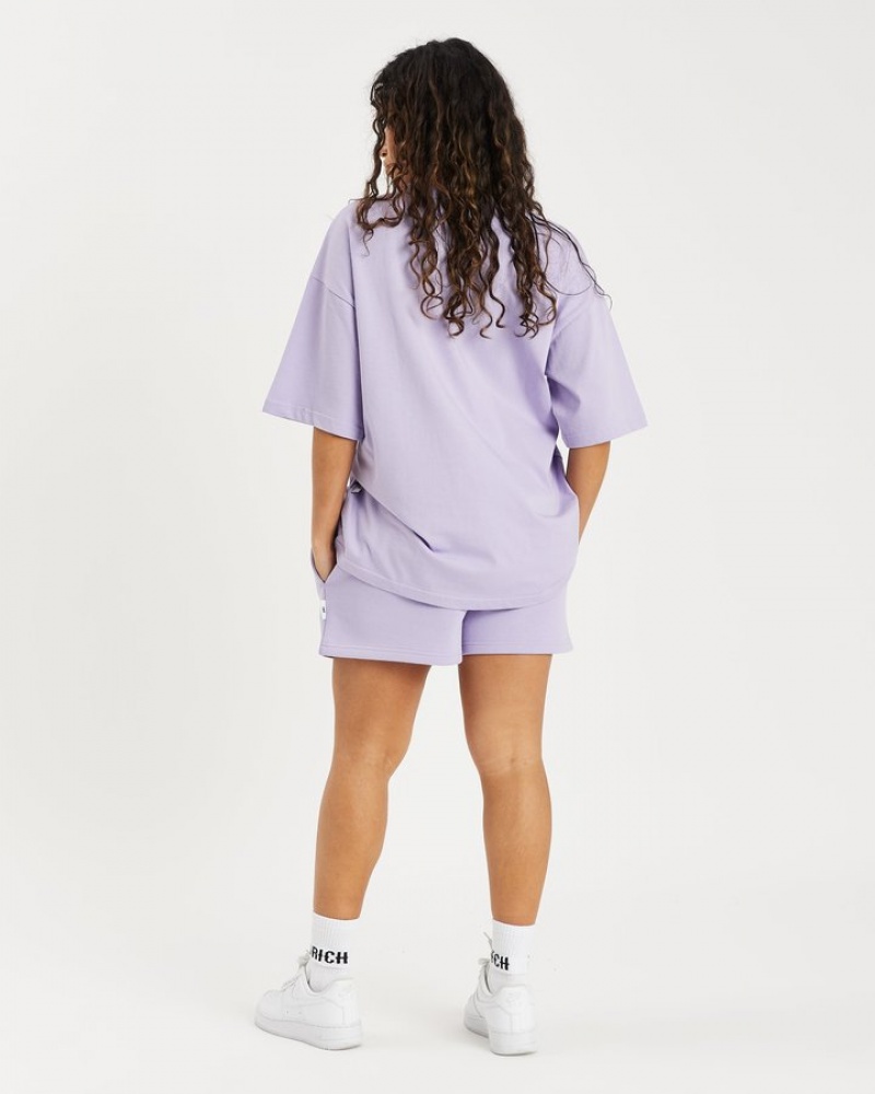 Lavender/White Hoodrich OG Staple Shorts Shorts | 7349-CVLIO