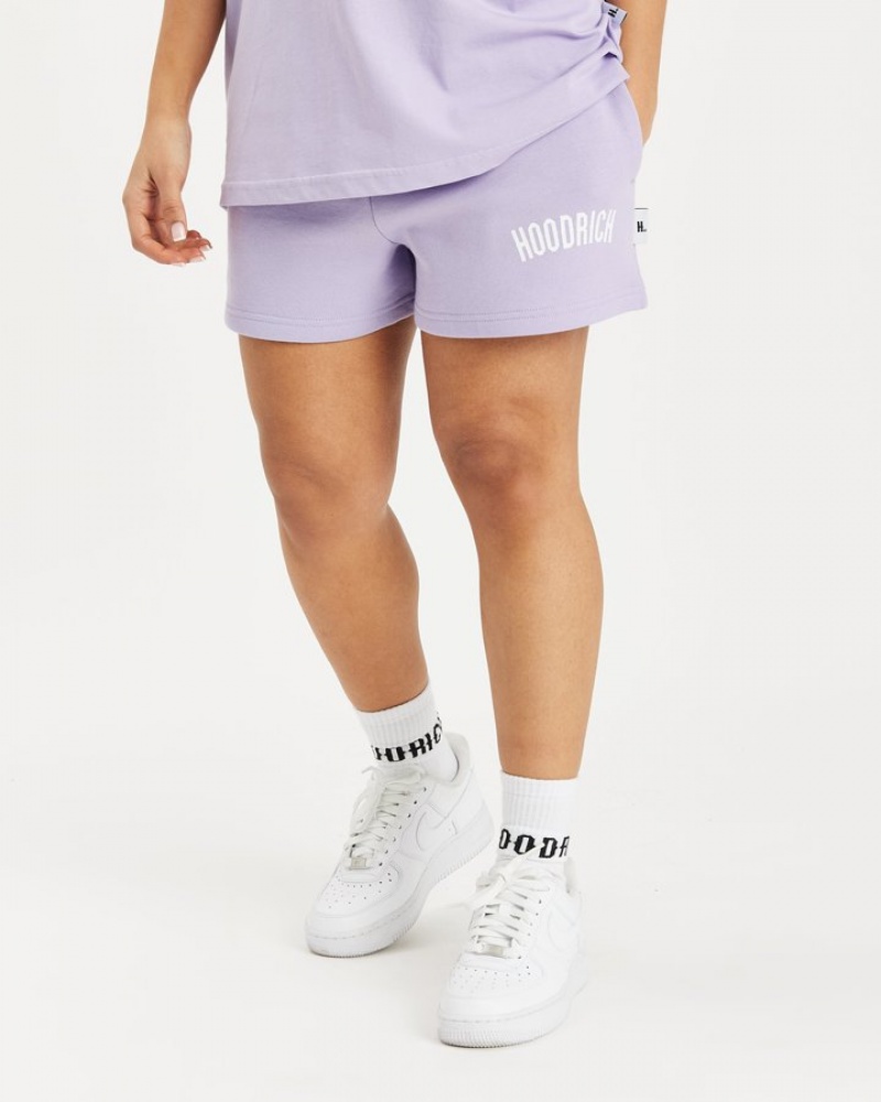 Lavender/White Hoodrich OG Staple Shorts Shorts | 7349-CVLIO