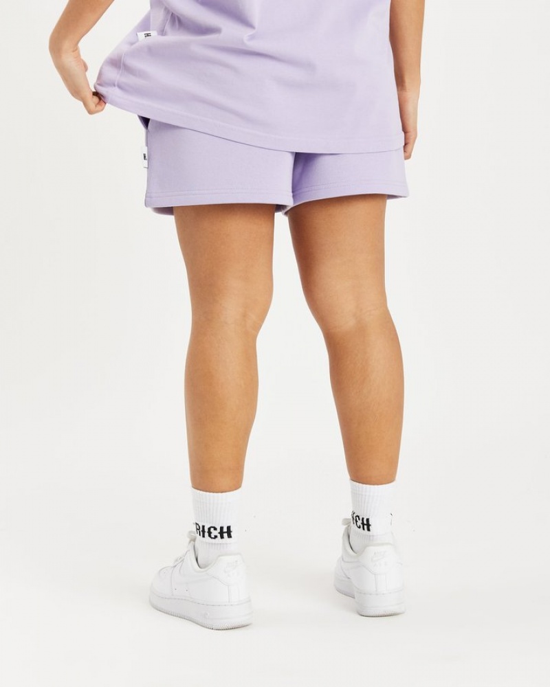 Lavender/White Hoodrich OG Staple Shorts Shorts | 7349-CVLIO