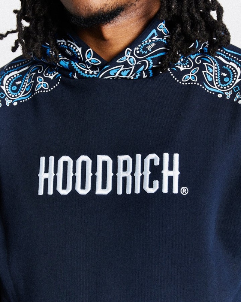 Navy/White/Blue Hoodrich Motif Hoodie Hoodies | 5196-IMPUG