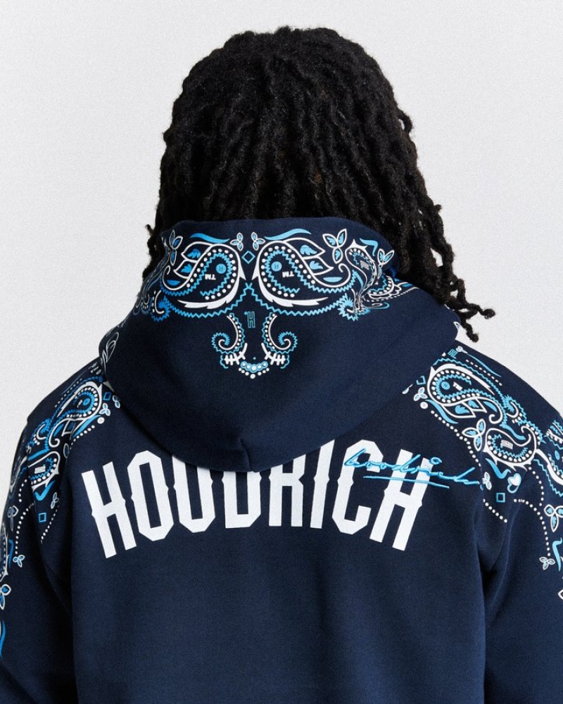 Navy/White/Blue Hoodrich Motif Hoodie Hoodies | 5196-IMPUG