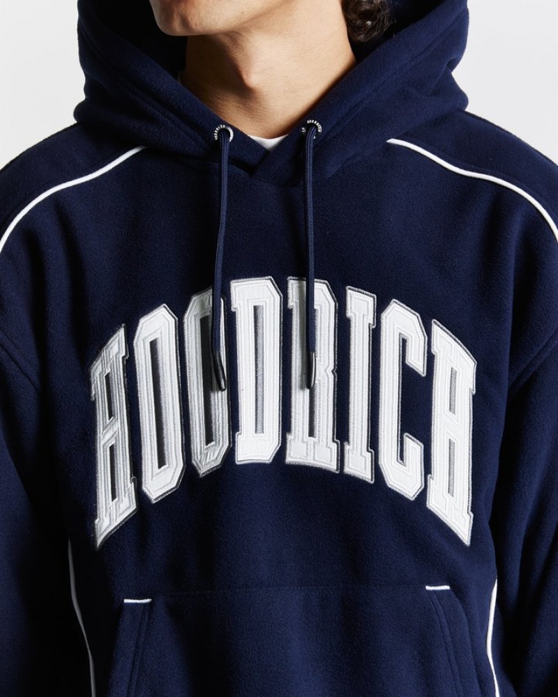 Navy/White/Grey Hoodrich Split Oversized Hoodie Hoodies | 0258-KNUEL