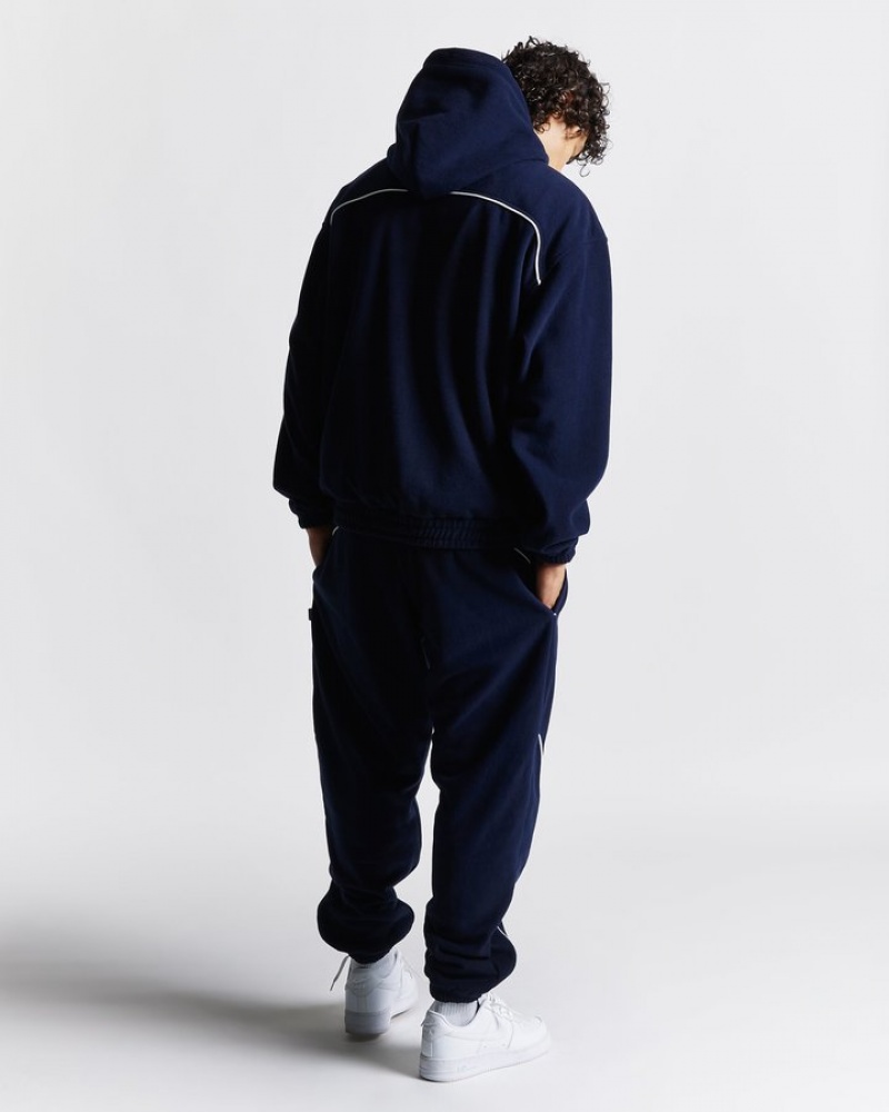 Navy/White/Grey Hoodrich Split Oversized Hoodie Hoodies | 0258-KNUEL